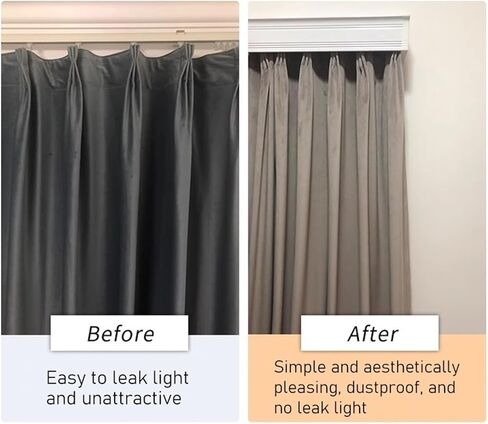 Heavy Duty Wall Mount Curtain Rail Box - Extra Long 1.3m/4.2ft Double Rail Aluminum Decorative Track for Bedroom & Living Room (Light Gray, Cornice Frame) in Saudi Arabia