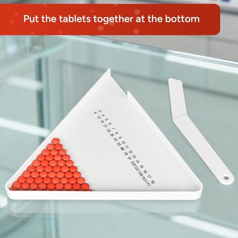 Pill Counter Tray, Triangular Pill Counting Tray with Spatula, Pharmacy Counting Tray for Sorting Tablets in Kuwait