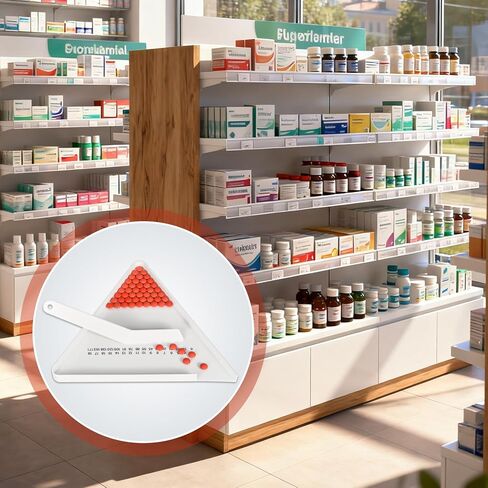 Pill Counter Tray, Triangular Pill Counting Tray with Spatula, Pharmacy Counting Tray for Sorting Tablets in Kuwait