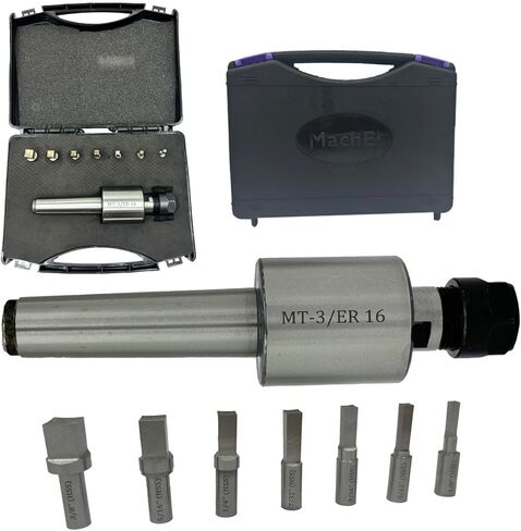 MACHEL MT2 Shank Rotary Broach مع محول ER16 ومجموعة من 7 Broaches مربع لتطبيقات الآلات متعددة الاستخدامات in Kuwait