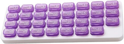 Monthly Pill Organizer, Portable Pill Box, 32 Day Cases Medicine Organizers to Hold Vitamins and Medication(Purple) in Saudi Arabia