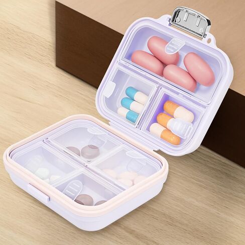 Portable Medicine Box,Travel Pill Storage Box,7 Compartment Suitable for Vitamins,Supplements,Medicines in Saudi Arabia