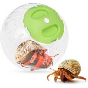 U0U Hermit Crab Running Ball Toy,Small Hermit Crab Accessories,Hermit Crab Cage,Suitable for Hermit Crab and Hamster Rat (Green)