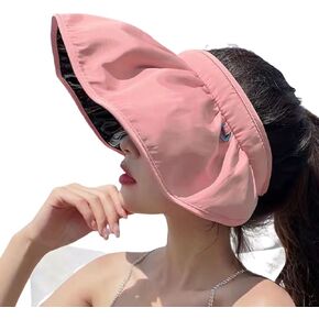 Korean Women's Solar hat UPF50+ Ultraviolet Sun Sunscreen Sun hat Beach Covered face Empty -top Sun hat