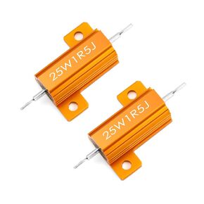 Chanzon 2pcs Wirewound Aluminum Shell Resistor 1 Ω ohm 1r0 25W ±5% Tolerance 1R Rohs Certified