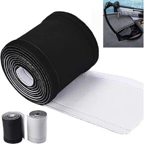 Trolling Motor Cable Organizer Sleeve, 60" L Neoprene Trolling Motor Sleeve Organizer Trolling Motor Wire Cover, Cable Management Sleeve Wrap for Cover Wire and Extension Cords (Black/White)