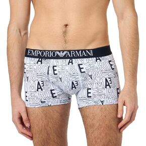 Emporio Armani Men's Stretch Cotton All Over Bold Logo Trunk