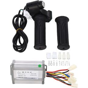 Topyond Electric Motor Speed Controller and Throttle, 48V 1000W Motor Brushed Controller Twist Throttle with Lock Key Set Electric Bike Bicycle Retrofit Controller Kit