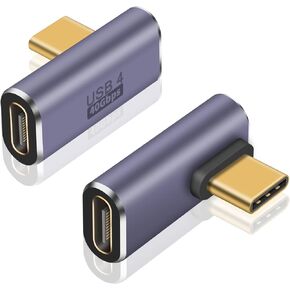 Poyiccot USB C Adapter 40Gbps, 3Pack 90 Degree USB C Adapter PD, Right Angle USB C Adapter 100W, 8K Video Type C Extender Support USB 4 Cable for Thunderbort 4/3, USB C, HUB, Docking, Tablet