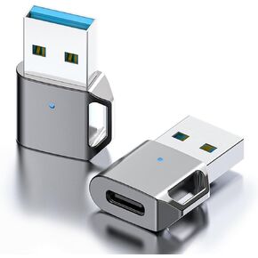 HATMINI USB to USB C Adapter USB 3.1 A to C Adapter Fast Transfer, Zinc Alloy USB to USB C Adapter for MacBook, Ipad, Desktop, Laptops, Projector, Chargers
