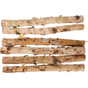 VILLCASE 6pcs Wood Log Sticks, 12‘’ Natural Birch Logs Twigs Craft Sticks Unfinished Wood Crafts for DIY Crafts Rustic Home Decor School Projects Festival Decoration