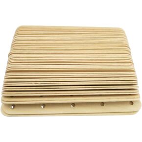 MILISTEN 50PCS Jumbo Craft Sticks with Holes Natural Wood Popsicle Stick Wooden Ice Cream Rod for Building Mixing and Creating DIY Craft Projects