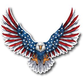 Pack of 2 Bald Eagle American Flag Sticker Decal for Car Truck Window Bumper Wall - 4" x 3.6" Safe for Vehicle Paint - American Made - Free 3M Peel and Stick Vinyl