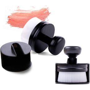Yoseng Blending Brushes for Card Making with Stand, Ink Blending Tool for Paper Crafter,Brush Head Diameter 2" (Black 2 Pack)