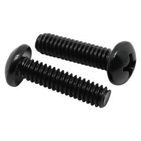10-24 x 1-1/4" Pan Head Machine Screws, Fully Threaded, 304 Stainless Steel 18-8, Black Oxide, 50 PCS