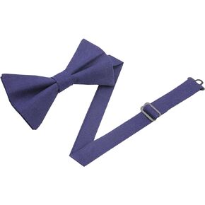 Entwineno Linen Bow Ties for Men and Kids - Solid Color Pretied Bowties
