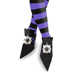 أغطية أحذية أزياء الساحرة - ملحقات أحذية وهمية مدببة شريرة للبالغين والنساء باللون الأسود in Kuwait