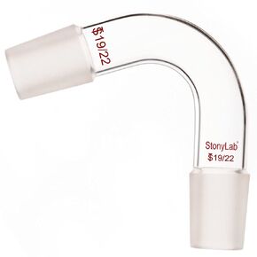 stonylab Glass 75 Degree Distillation Adapter, Borosilicate Glass Bent Adapter with 19/22 Inner Joints for Laboratory Lab Supply