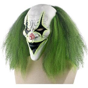 QNGCOLRCY Clown Joker Mask for Halloween with Green Wig Killer Adult Creepy Cosplay Costume Masks