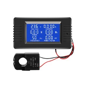2 Pieces AC Current Voltage Amperage Power Energy Panel Meter LCD Digital Display Ammeter Voltmeter Multimeter with Split Core Current Transformer CT AC 80-260V 100A Multi-Function Power Monitor