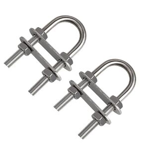 MOOKEERF 2 Pack 316 Stainless Steel U Bolts for Boat Stern Bow Eye Tie Down, Heavy Duty U-Bolt for Yatch Boat Trailer, Automotive (120MM 2PCS)