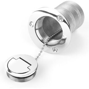 Atibin Steel Hardware Fuel Filler Deck Marine Steel Gas Cap Boat Diesel Stainless Fuel Deck Cap SUS316 1-1/2''