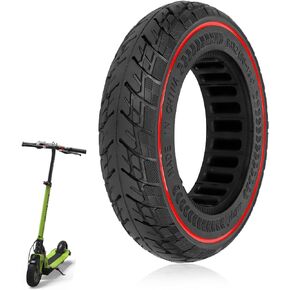 RidTianTek 8.5x2 (50-134 mm) Solid Rubber Tire for VSETT 9/9+/ZERO 9/Inokim Light 2 Electric Scooter Accessories, 8 1/2x2 Honeycomb Tires Front Rear Wheels Replacement, Explosion-proof (Red, 2PCS)