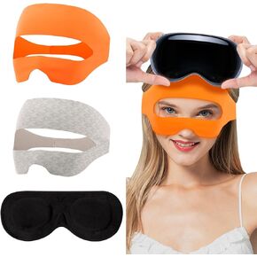 Wonlince 3-in-1 Set Compatible with Vision Pro, Breathable, Sweatproof, Washable VR Mask/2PC + Lens Protector Cover
