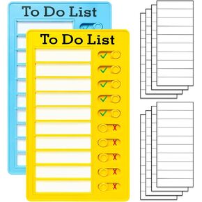 2-Piece Chores Chart for Kids - Reusable Chore List, Removable Checklist Board, Portable to Do List Visual Schedule for Multiple Kids
