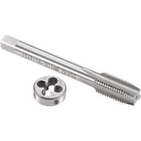 uxcell 7/16"-20 UNF Tap and Die Set, HSS Machine Thread Tap with Round Threading Die, Right Hand
