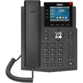 هاتف Fanvil X3U Enterprise VoIP، شاشة ملونة 2.8 بوصة، 6 خطوط SIP، منفذ جيجابت إيثرنت مزدوج، محول الطاقة غير متضمن
