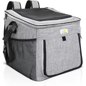 Pet Journey Dog Backpack,Cat Backpack Expandable with Breathable Mesh Puppy Backpack Carrier for Small Dogs Pet Shoulder Bag for Motorcycle Dog Carrier for Hiking Grey Dog Travel Backpack (31 Lbs)