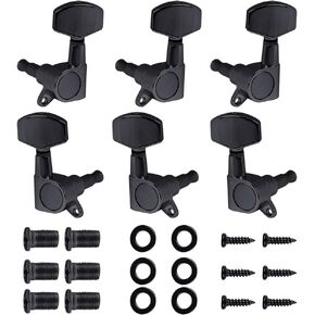 FOCCTS 6 Pieces Guitar String Tuning Pegs Guitar Tuner Machine Heads Knobs Guitar Tuning Pegs Guitar Tuner Keys for Fender Stratocaster Telecaster Electric Guitar (3 Left + 3 Right)