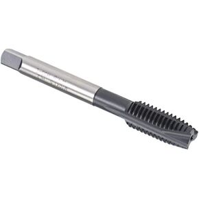 uxcell M12 x 1.75 Spiral Point Threading Tap, H2 Tolerance High Speed Steel TICN Coated, Round Shank with Square End, Metric Screw Taps Tapping Bit for Machinist Thread Repair