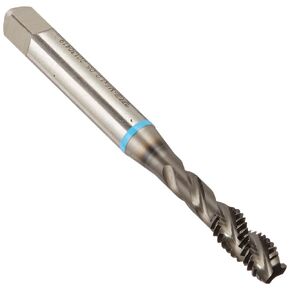 YG-1 BM Series Super HSS Spiral Flute Tap, Hardslick Coated, Round Shank with Square End, Modified Bottoming Chamfer, M6.0-1.0 Thread Size, D5 Tolerance