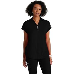 BARCO One Performance Knit Engage Top for Women - Zip Neck Collar and Cuffed Dolman Sleeves Women's Scrub Top
