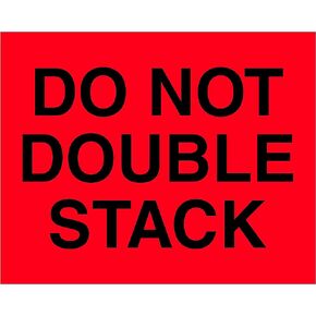 BOX USA BDL1094 Tape Logic Labels, Do Not Double Stack", 8" x 10", Fluorescent Red (Pack of 250)