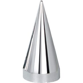 United Pacific 10780 - Wheel Lug Nut Cover Set - 33Mm X 4.25" Chrome Plastic X Spike Nut Cover - Thread-On (10 Pack)
