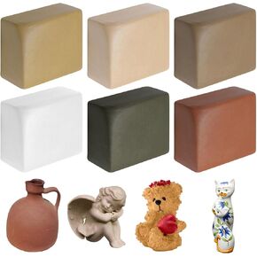 Landical 6 Pack Air Dry Clay 6 lbs Self Hardening Pottery Clay Porcelain Clay All Purpose Natural Modeling Clay for Adults Kids Beginners Advanced Sculptors DIY Crafts Art, 6 Colors