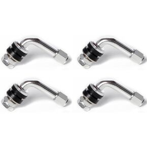 Circuit Performance VS90 Silver Bent 90 Degree Angled Aluminum Bolt-in Valve Stems (Set of 4)