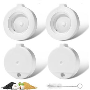 4 Pack Replacement Filters for 3.6L/4.6L/6L/8L Gravity Pet Water Dispenser, YOIHABV Dog Water Filter Replacement, Triple Filtration Pet Fountain Filter, Water Feeder Filter for Cat and Dog(1 Brush)