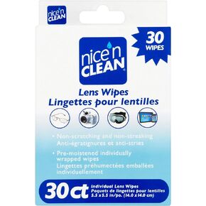 Nice 'N Clean 30 Lens Wipes Pre-Moistened Non-Scratching Non-streakin Anti-Fog
