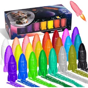 Toddlers Crayons Unbreakable 12 Colors Washable Non-Toxic Crayon Set Easy to Grip for Kids Children Art Supplies