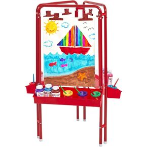 Colorations - 2WAPE 2-Way Indoor/Outdoor Adjustable Acrylic Panel Easel for Kids (23"L x 29-1/2"W x 45"H)