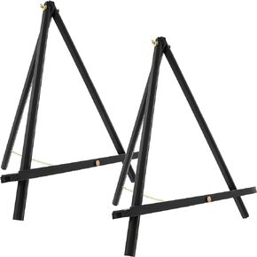 U.S. Art Supply 16" High Natural Wood Display Stand A-Frame Artist Easel (Pack of 4) - Adjustable Wooden Tripod Tabletop Holder Stand for Canvas, Painting Party, Kids Crafts, Photos, Pictures, Signs