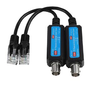 Passive IP Network Coaxial Transmitter IP Network Transmitter,1Pair 10/100Mbps 1CH Passive IP Network Coaxial Transmitter Receiver Extender Over Coax for NVR Surveillance
