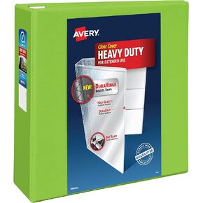 Avery Heavy-Duty View 3 Ring Binder, 4 Inch One Touch EZD Rings, 4.5 Inch Spine, 1 Chartreuse Binder (79812)