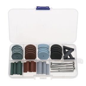 eMagTech 46PCS Polishing Wheels Kit 20PCS Silicone Rubber Polishing Wheels & 20PCS Polishing Particle & 6PCS Mandrel Shank for Jewelry Making Woodworking & Wood Carving