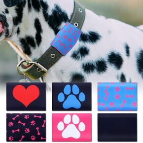 6 Pcs Dog Tag Silencer Dog Tag Holder Portable Pet ID Soundless Silencer Bag for Pet Collar, 6 Styles
