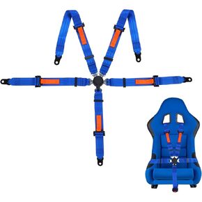 Yakitoko Universal 5 point Safety Harness Set 2inch Fits Go Kart,UTV,ATV,Racing Black